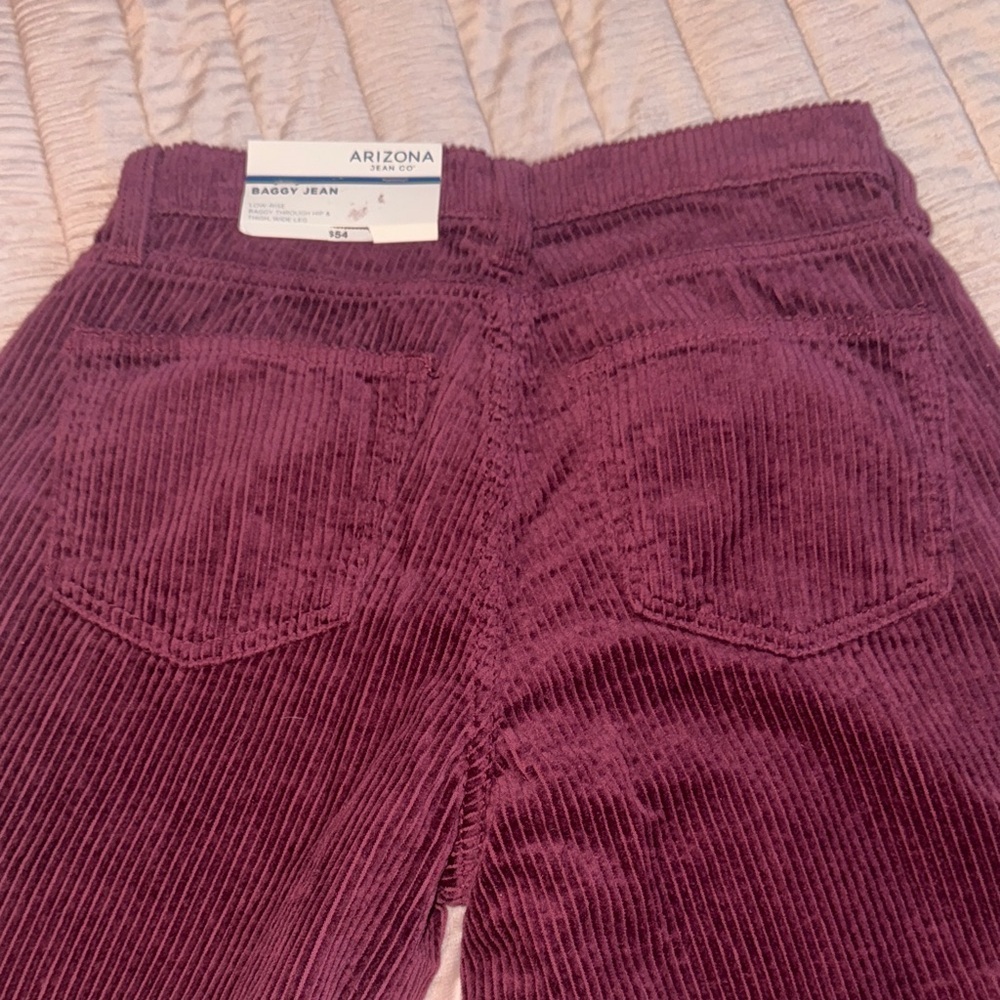 Arizona Jean Company Women's Wide Leg Corduroy Pants in Grape Wine - Picture 4 of 7